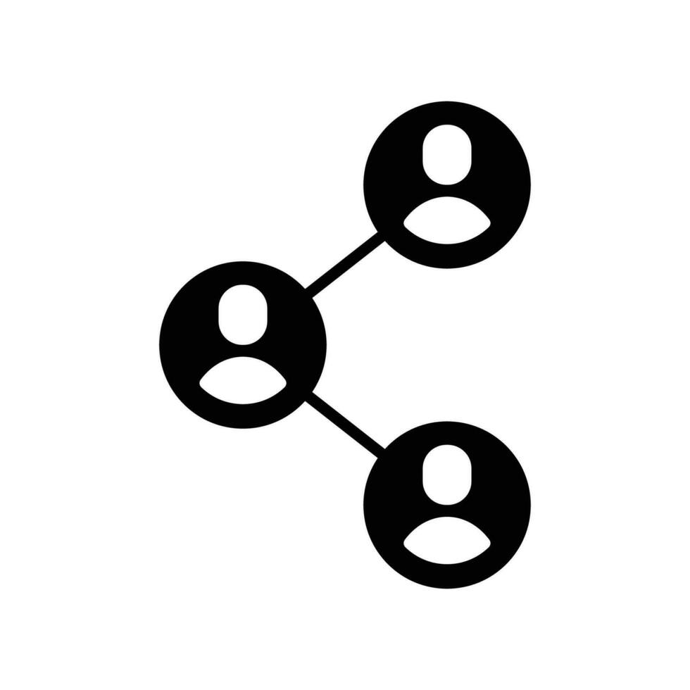 personas red icono. sencillo sólido estilo. social red, conectar, círculo, compartir, enlace, comunidad, equipo, grupo, negocio concepto. negro silueta, glifo símbolo. vector ilustración aislado.