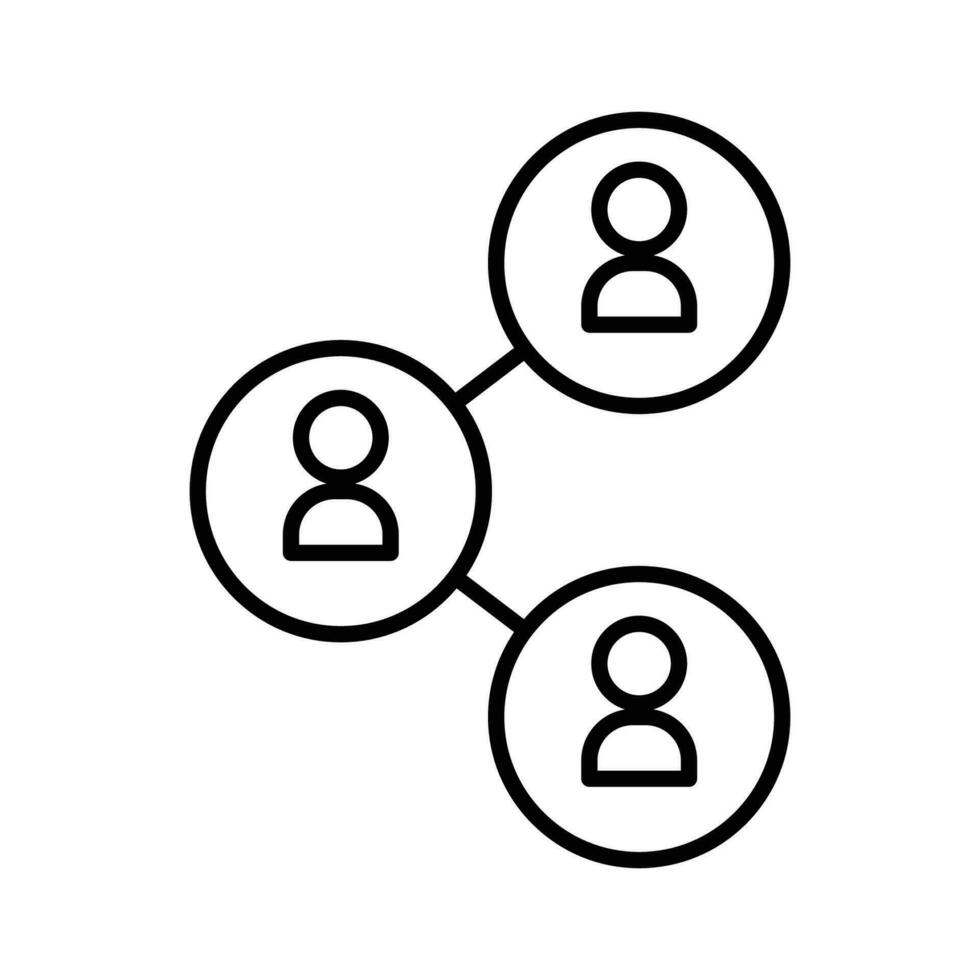personas red icono. sencillo contorno estilo. social red, conectar, círculo, compartir, enlace, comunidad, equipo, grupo, negocio concepto. Delgado línea símbolo. vector ilustración aislado.