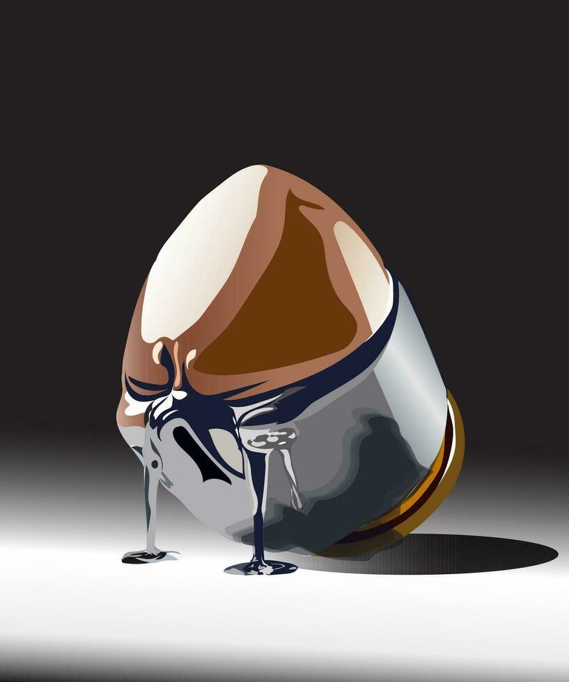 ilustración de un bala llorando tristemente en 3d vector