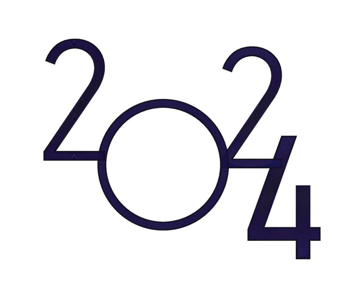 2024 Happy New Year Abstract Blue Graphic Design Vector Logo Symbol Illustration