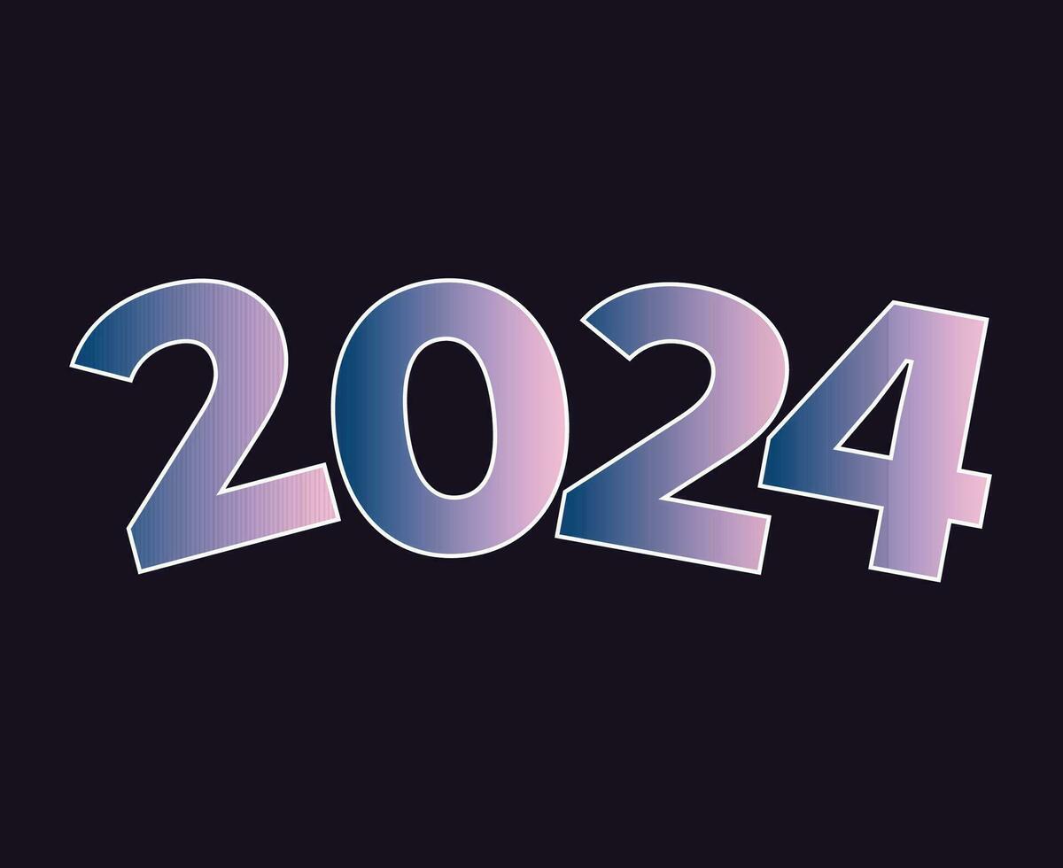 2024 contento nuevo año resumen gráfico diseño vector logo símbolo ilustración
