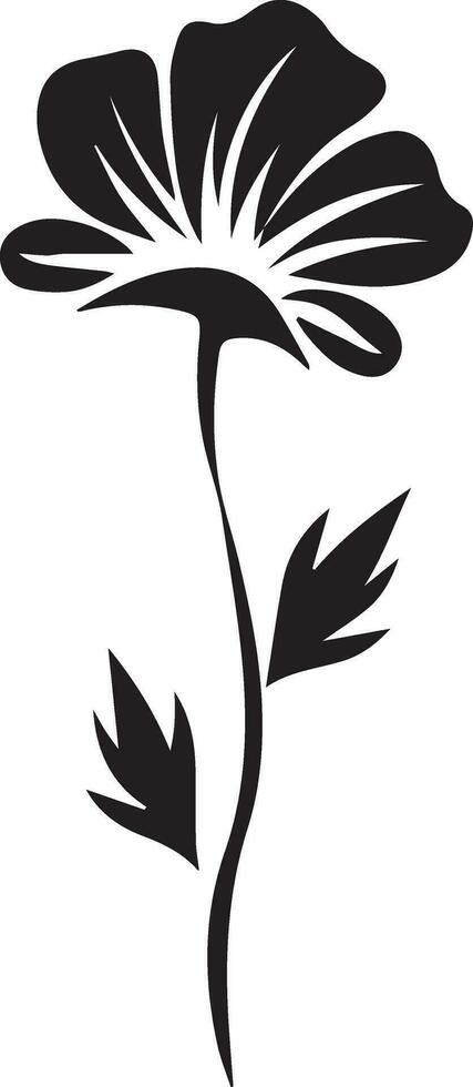 Flower vector silhouette illustration, black color silhouette