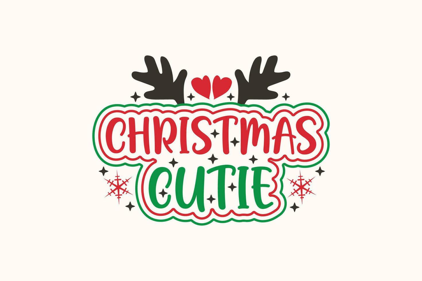 Christmas Cutie EPS Christmas EPS Christmas T-shirt Design vector