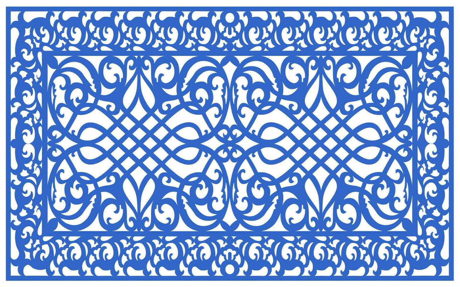 Decorative floral patterns, geometric template for cnc laser cutting vector