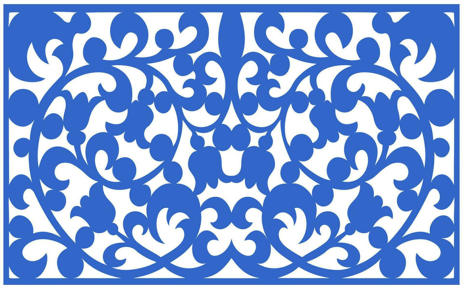 Decorative floral patterns, geometric template for cnc laser cutting vector
