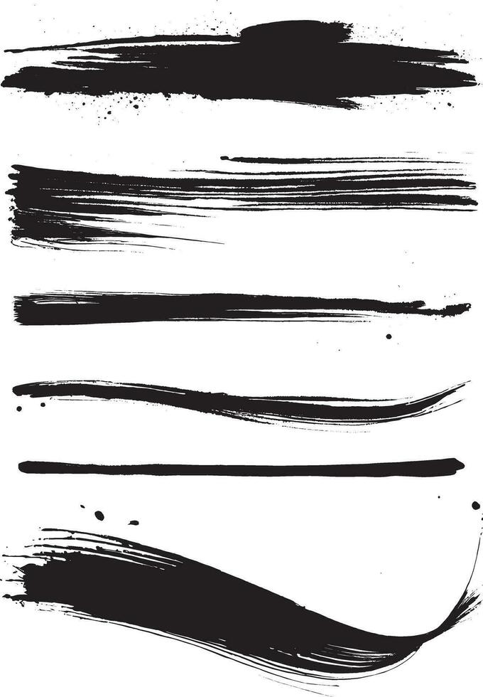 Set of vector brush strokes