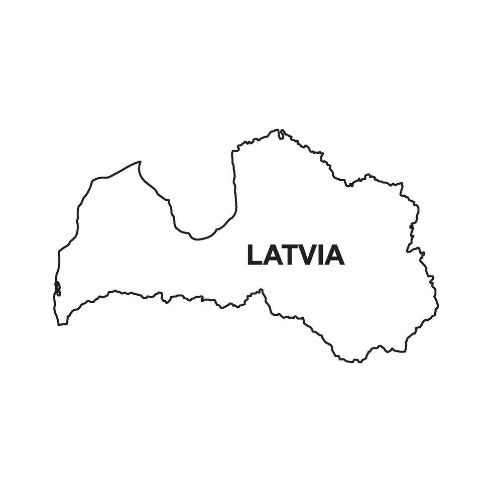 Latvia map icon vector