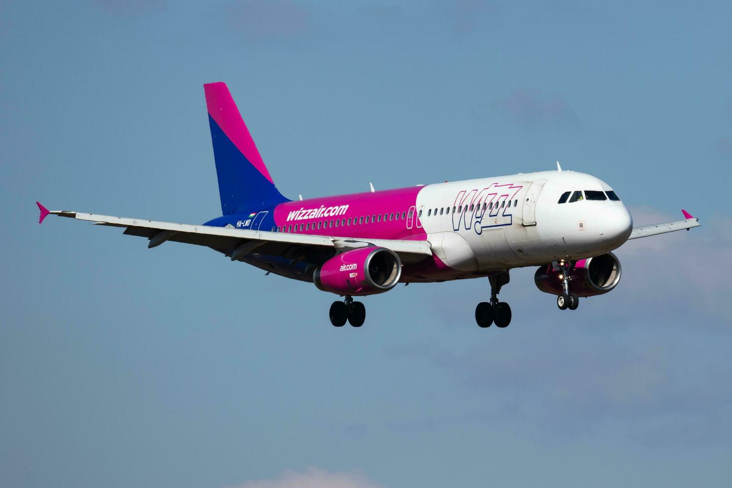 Wizz Air passenger plane at airport. Schedule flight travel. Aviation
