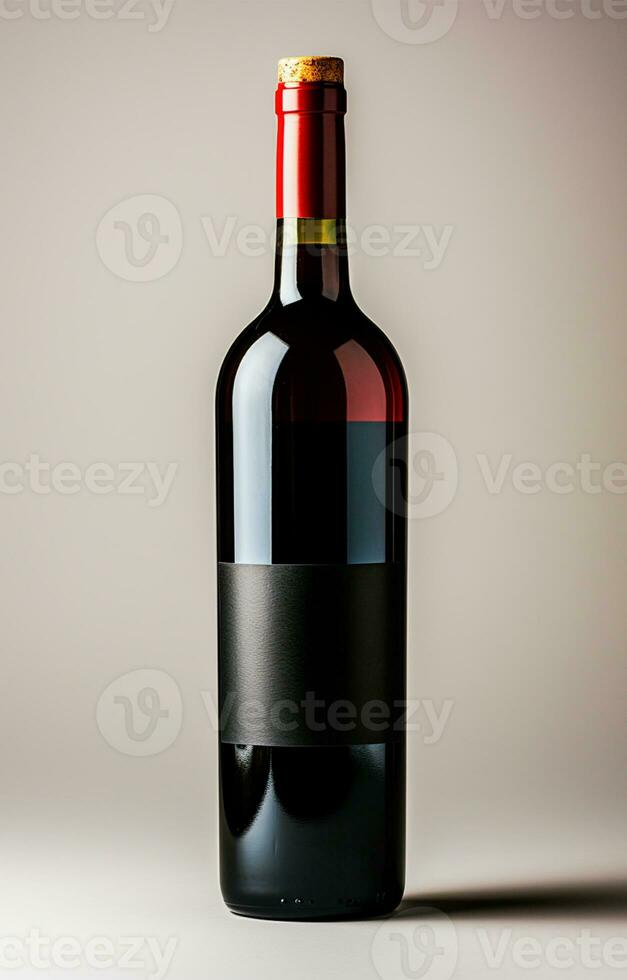 AI generated Bottle of red wine, elite delicious wine, isolated background - AI generated image photo