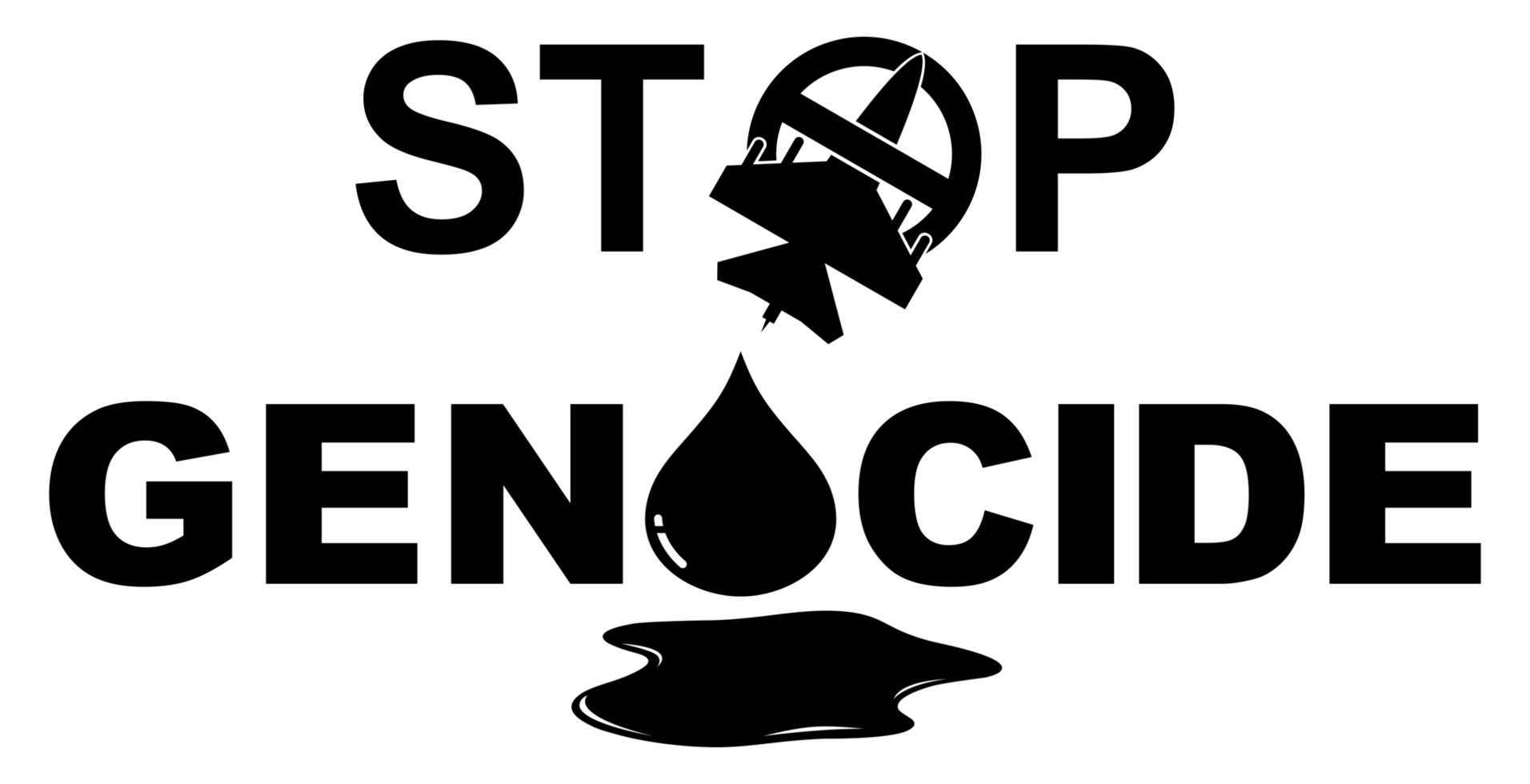 Stop Genocide Sign, can use for Poster Design, Banner, Sticker, T-Shirt, Website, Art Illustration, News Illustration or for Graphic Design Element. Format PNG