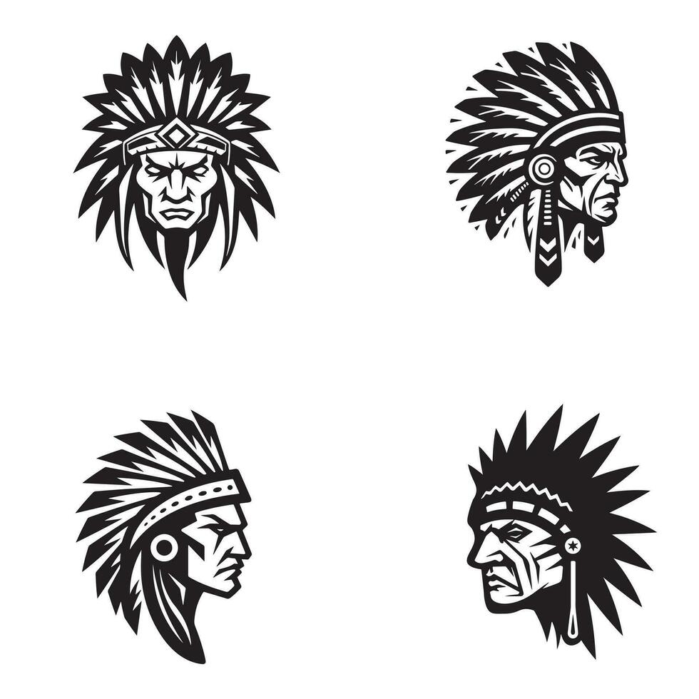 Indian Chief Head Graphic vector