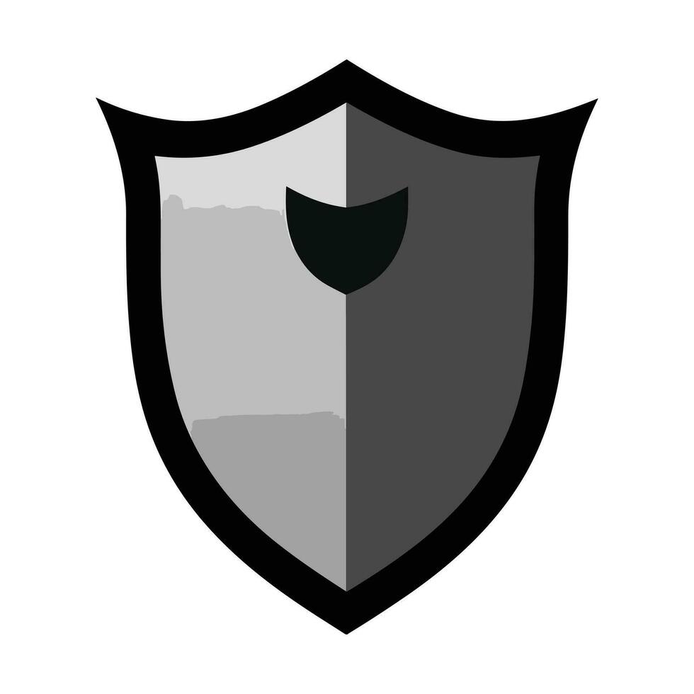 Black silhouette of a shield vector icon