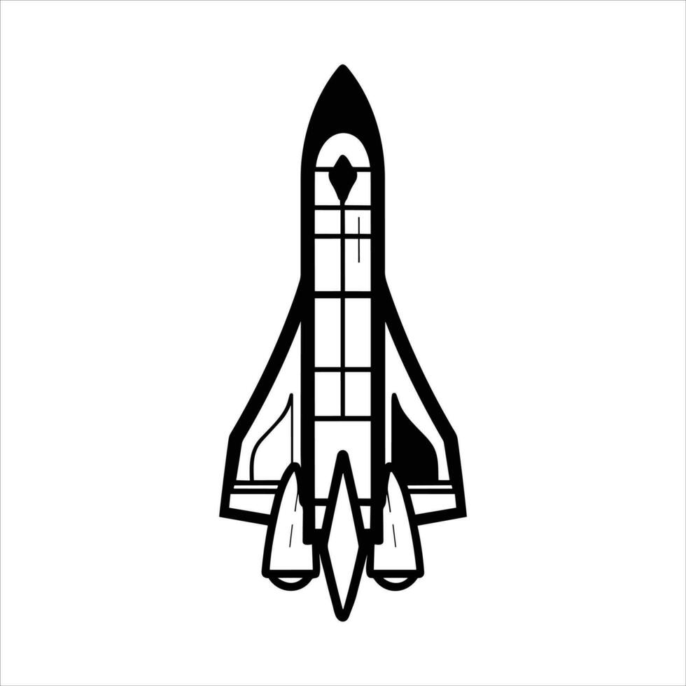 Simple rocket icon, Black silhouette design, Rocket Silhouettes Vector. vector