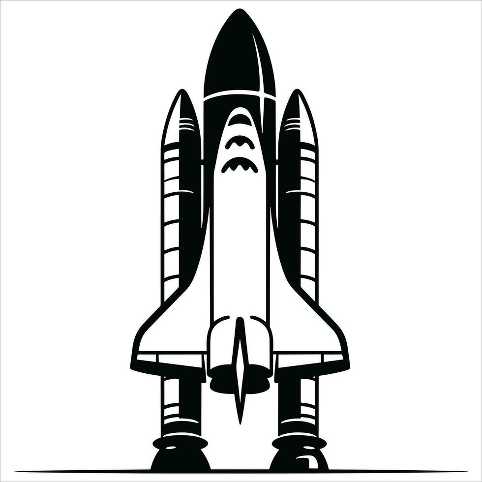 Simple rocket icon, Black silhouette design, Rocket Silhouettes Vector. vector