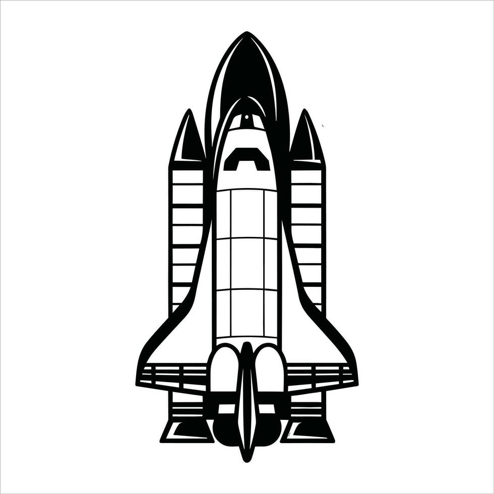 Simple rocket icon, Black silhouette design, Rocket Silhouettes Vector. vector
