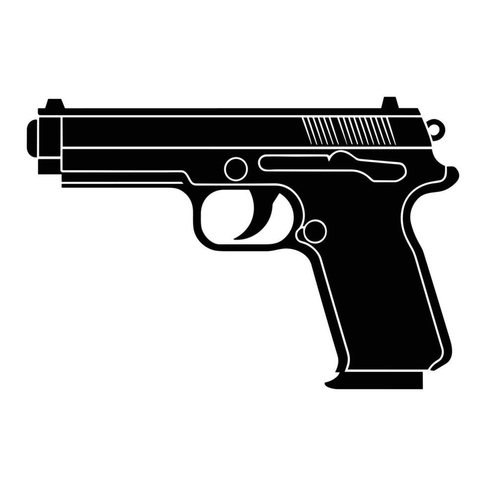 Black silhouette of a Gun vector icon