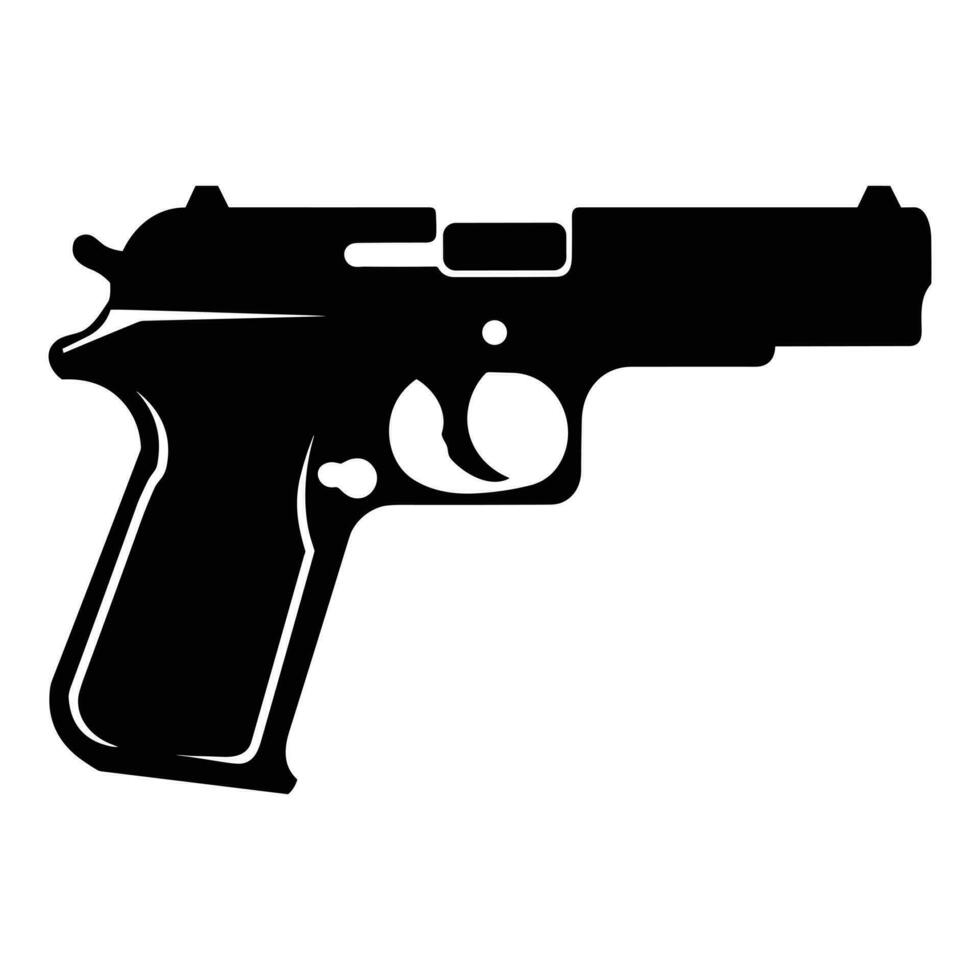 negro silueta de un pistola vector icono