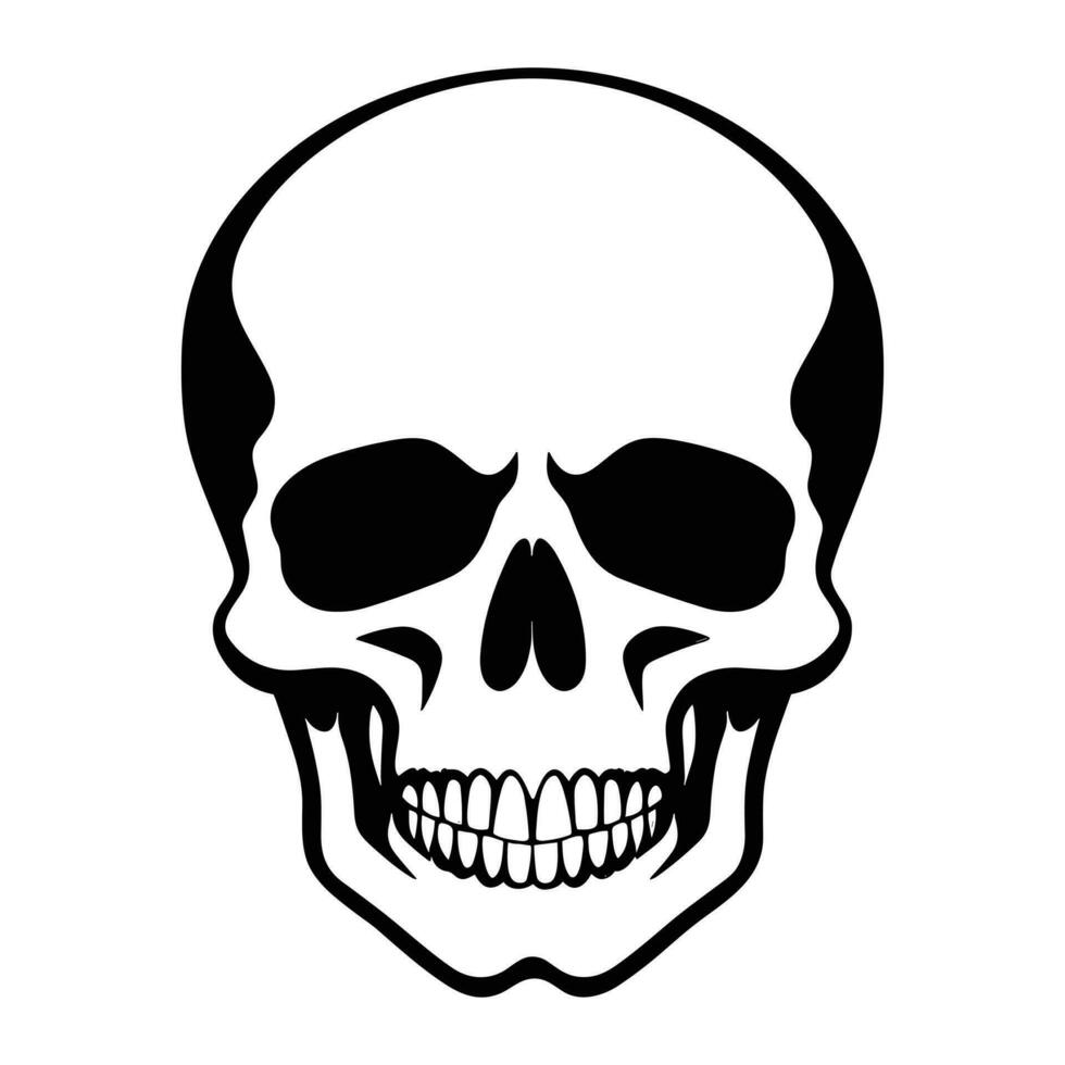 A black Silhouette skull vector. vector