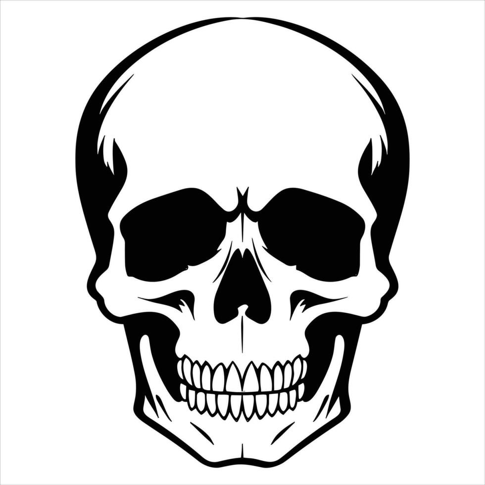 A black Silhouette skull vector. vector