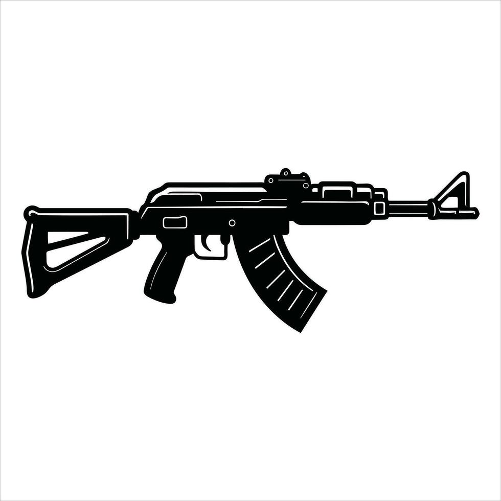 A black Silhouette gun vector. vector