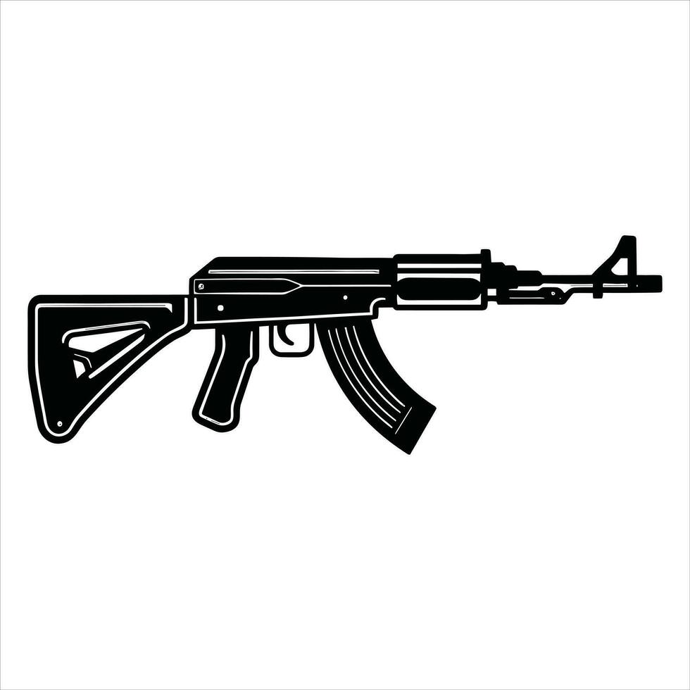 A black Silhouette gun vector. vector