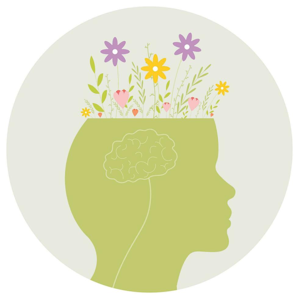 Mental Health Awareness Month. Vector illustration background. Banner