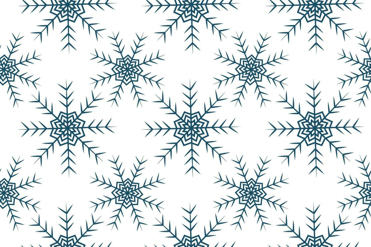 Seamless pattern of figured snowflakes in trendy blue. Design for Christmas or New Year backdrop vector
