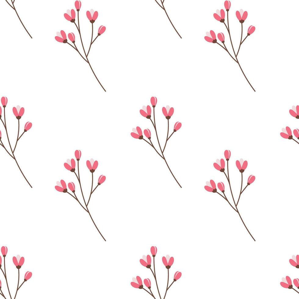 Endless pattern of blossom brunch in trendy spring shades. Hello spring. Design for wrapping or web vector