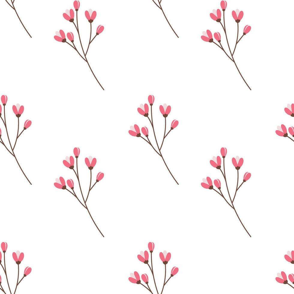 Endless pattern of blossom brunch in trendy spring shades. Hello spring. Design for wrapping or web vector