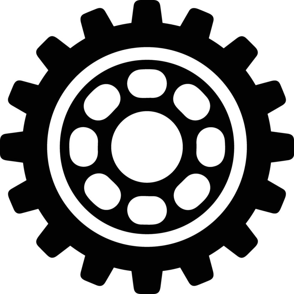 Gear setting symbol icon vector image. Illustration of the industrial wheel mechine mechanism design image