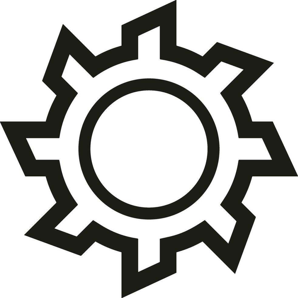 Gear setting symbol icon vector image. Illustration of the industrial wheel mechine mechanism design image