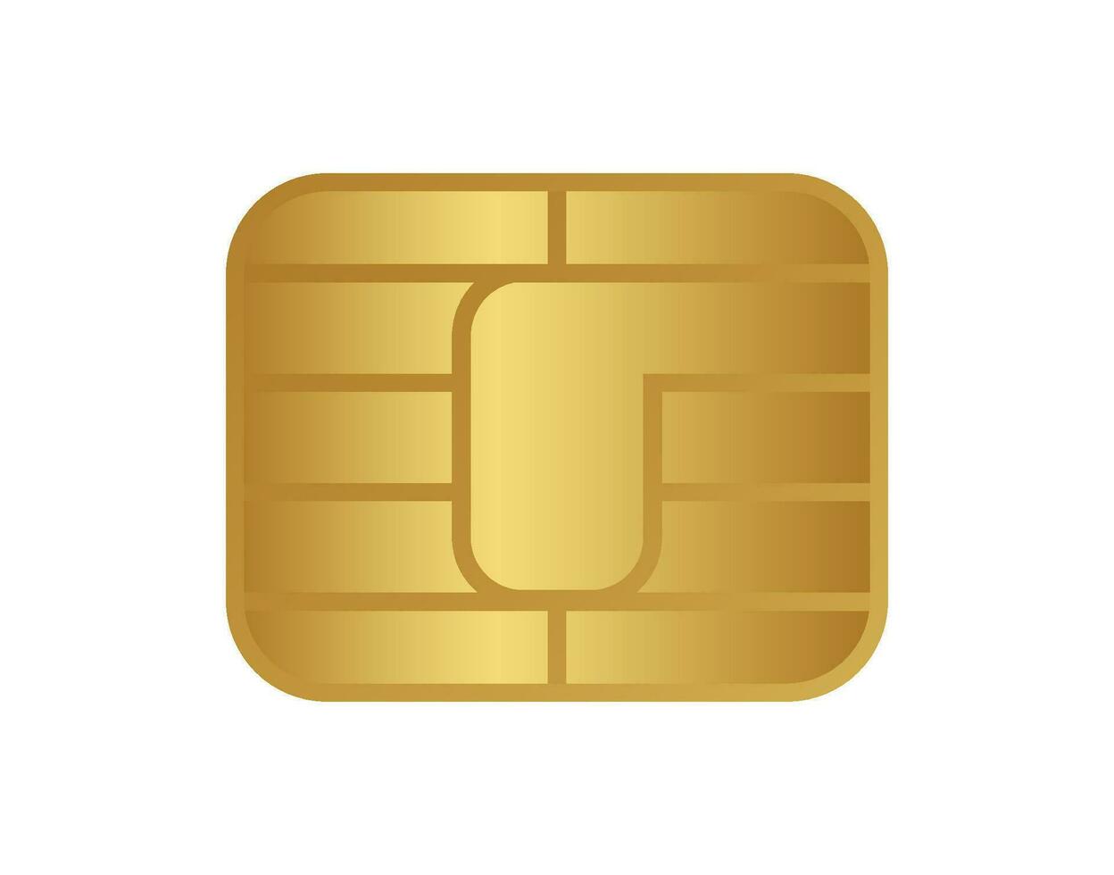 Credit Card Chip Graphic, Gold Electronic Security Device vector