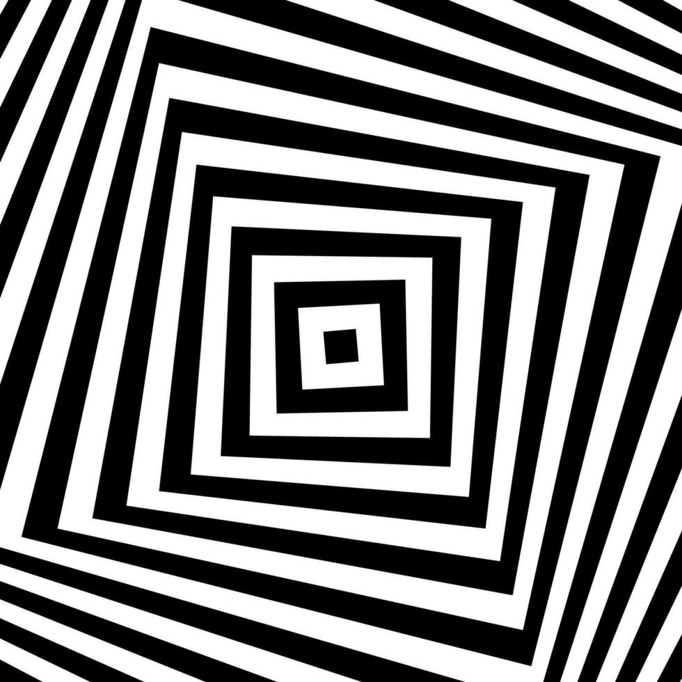 Black and white optical illusion. Abstract wavy stripes pattern vector