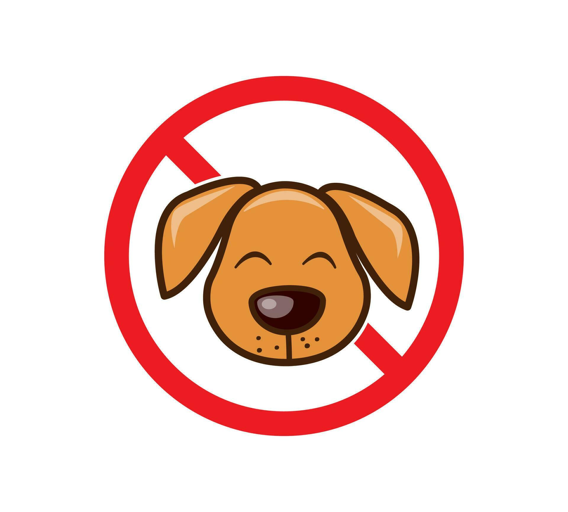 Dog prohibition sign. No pet allowed sign, vector illustration