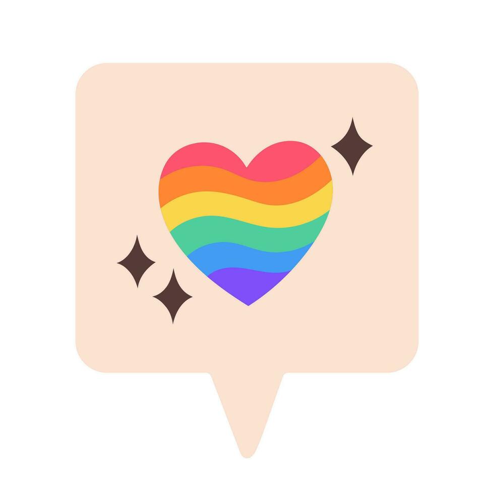 LGBT heart isolated on white background. LGBTQ. Symbol of the LGBT pride community. LGBT pride or Rainbow in various shapes design. LGBT flag or Rainbow flag. Vector illustration.