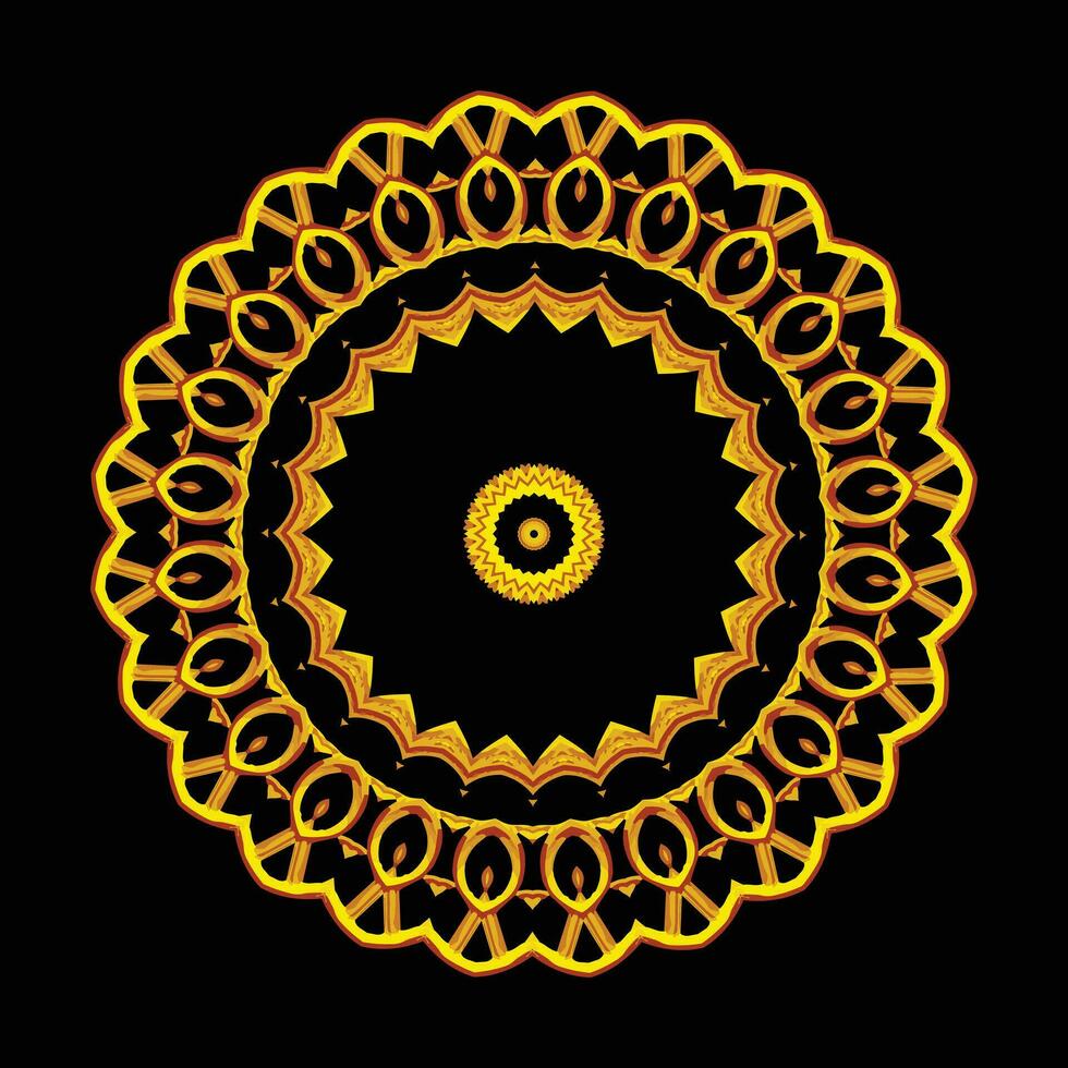 Elegant vintage vector ornament in classic style. Abstract traditional round golden pattern with oriental elements. Classic vintage pattern