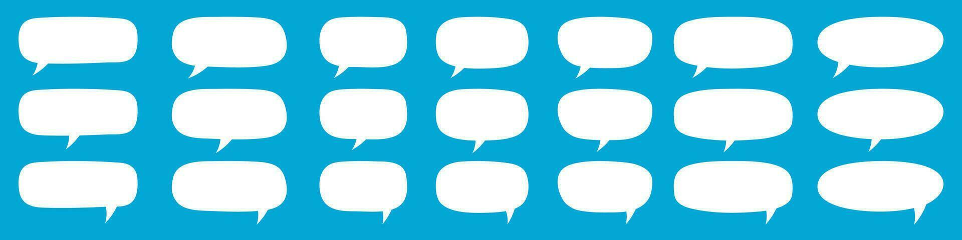 Set of hand drawn speech bubbles. Speak bubble text, cartoon chatting box, message box. Blank empty white speech bubbles. vector