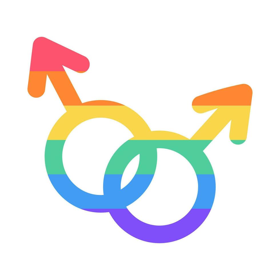 LGBT gender symbol isolated on white background. LGBTQ. Symbol of the LGBT pride community. LGBT pride or Rainbow in various shapes design. LGBT flag or Rainbow flag. Vector illustration.