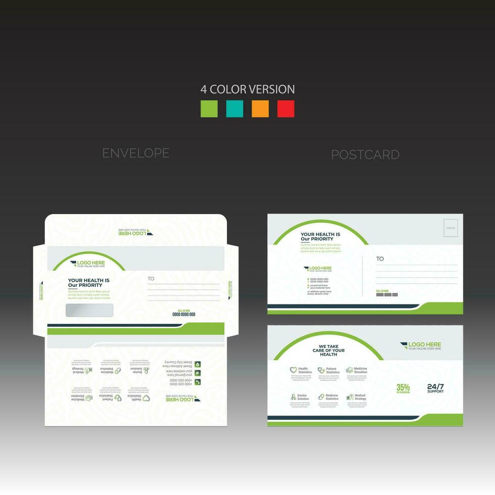 envelope and postcard for any company use vector