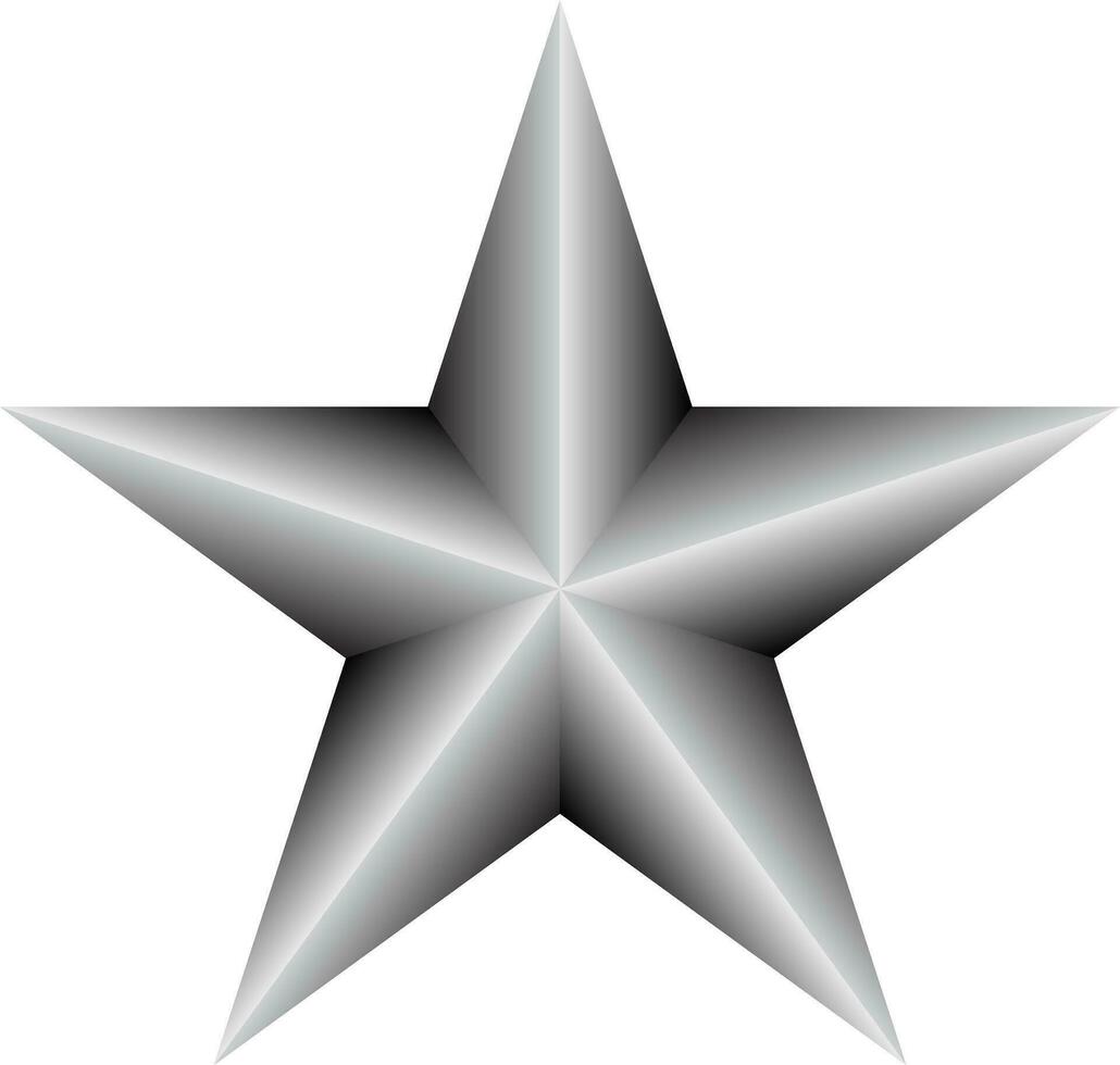 black gray gradient lone star icon vector