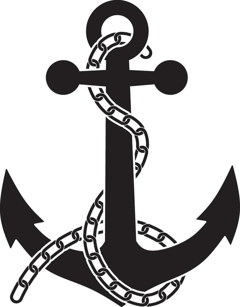 anchor chain nautical icon vector