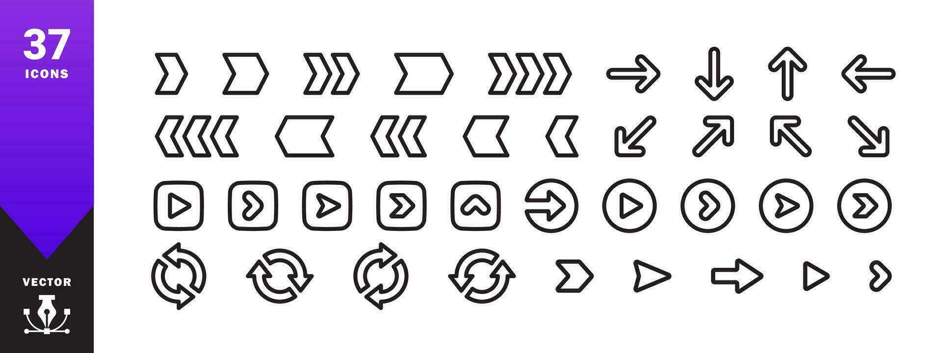 flechas íconos colocar. moderno sencillo flechas iconos vector escalable gráficos