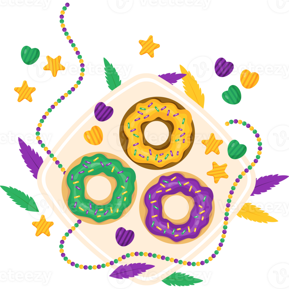 King Cake. Festive Donuts png