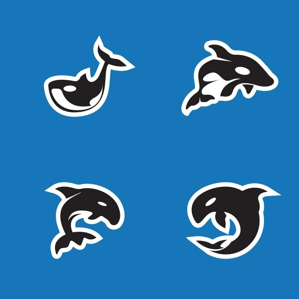 Orca icon and symbol vector template illustration