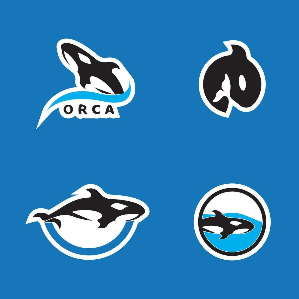 Orca icon and symbol vector template illustration