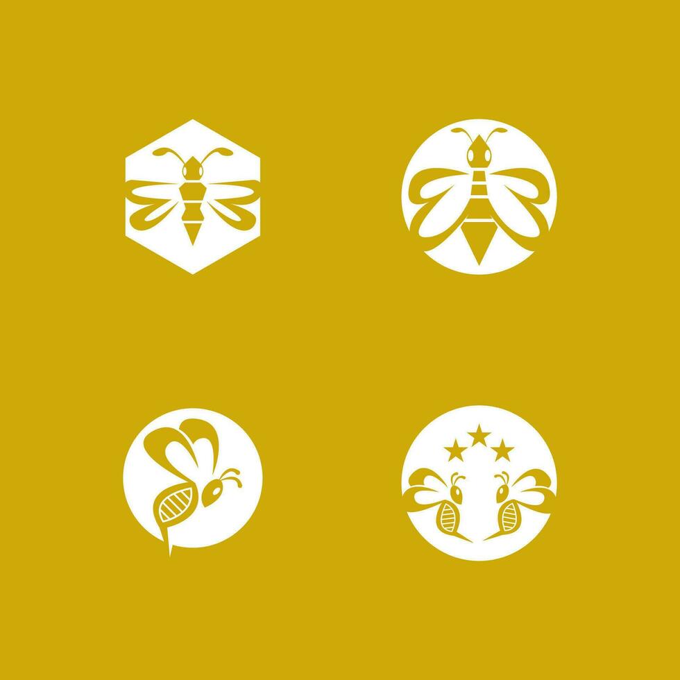 Bee Icon And Symbol Vector Template Illustration