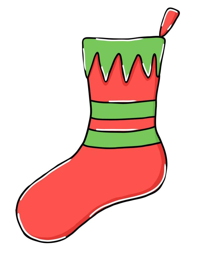 Christmas red sock vector