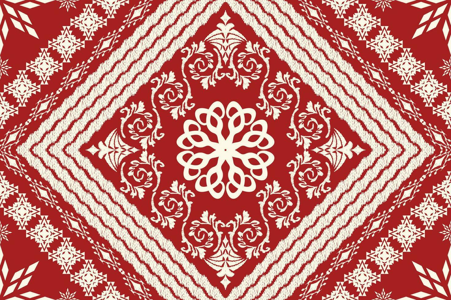 Ikat ethnic aztec embroidery style.Figure Geometric oriental traditional art pattern.Design for ikat background,wallpaper,fashion,clothing,wrapping,fabric,element,sarong,graphic,vector illustration. vector