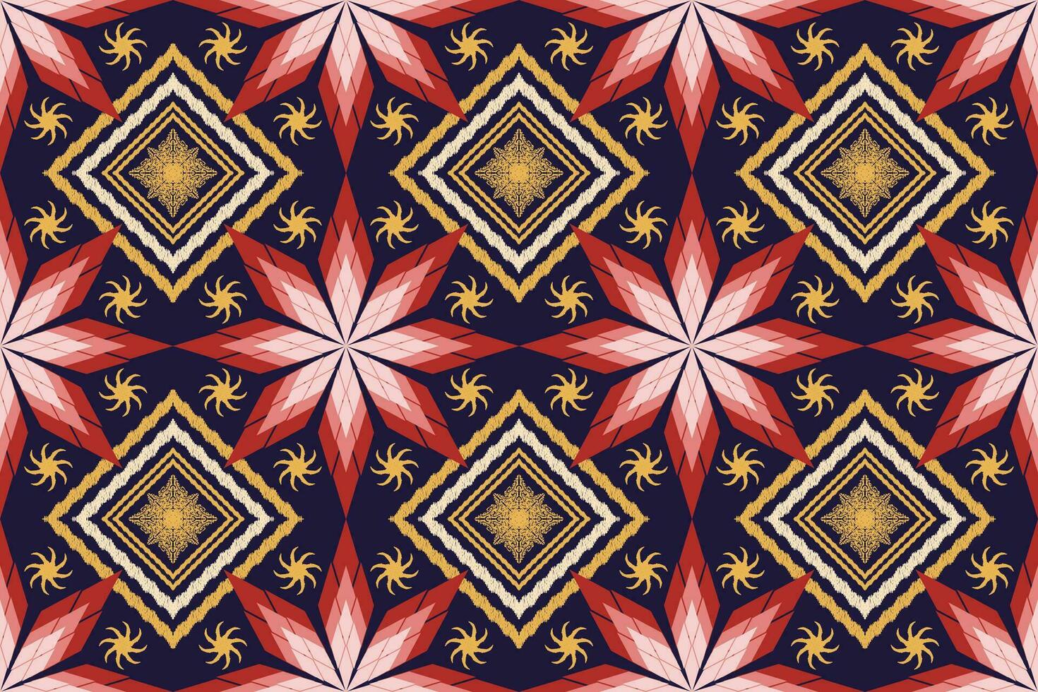 Ikat ethnic aztec embroidery style.Figure Geometric oriental traditional art pattern.Design for ikat background,wallpaper,fashion,clothing,wrapping,fabric,element,sarong,graphic,vector illustration. vector