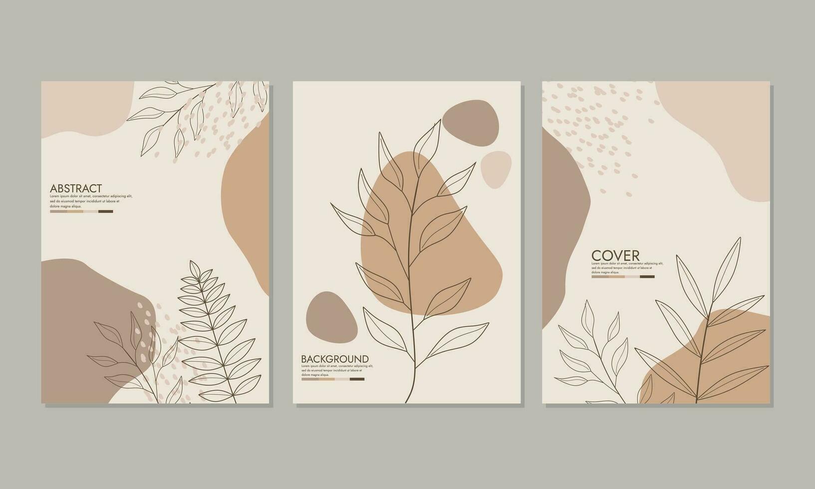 Set of abstract hand drawn templates, universal cover template for social media posts, book, catalog, stories, mobile apps, banners design, web or internet ads vector
